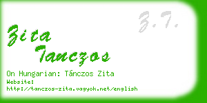 zita tanczos business card